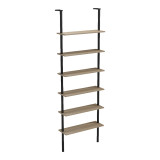 Bibliotekë muri Dimmo pakoworld sonoma-metal i zi 60x20x180cm
