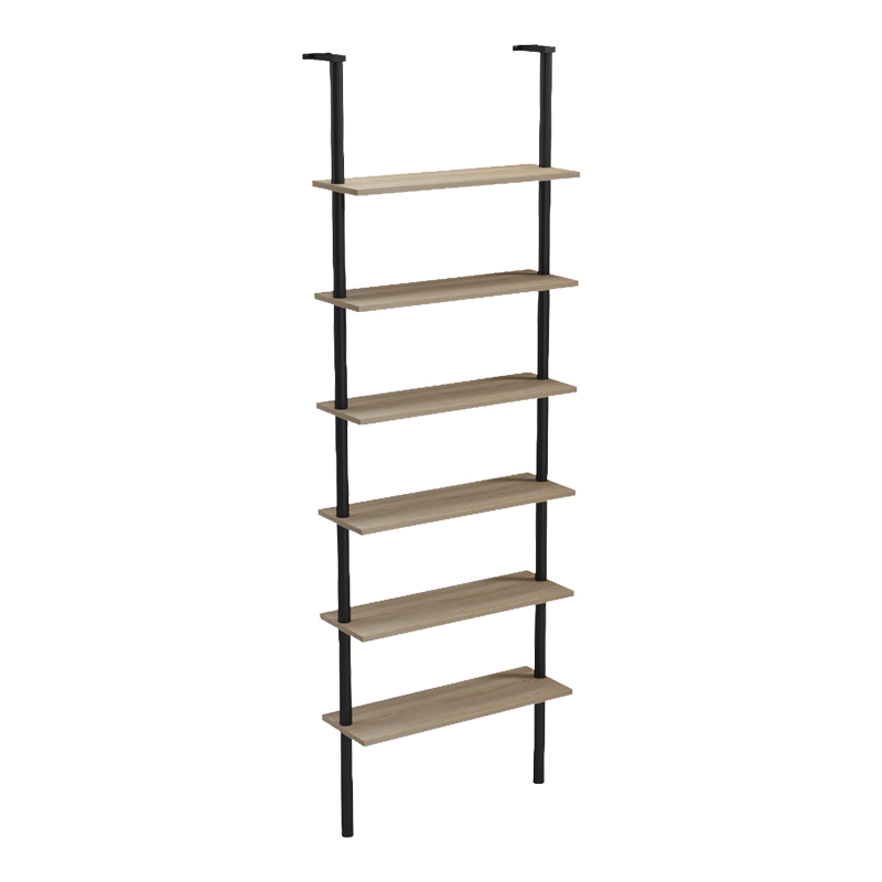 Bibliotekë muri Dimmo pakoworld sonoma-metal i zi 60x20x180cm
