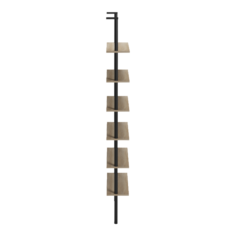 Bibliotekë muri Dimmo pakoworld sonoma-metal i zi 60x20x180cm