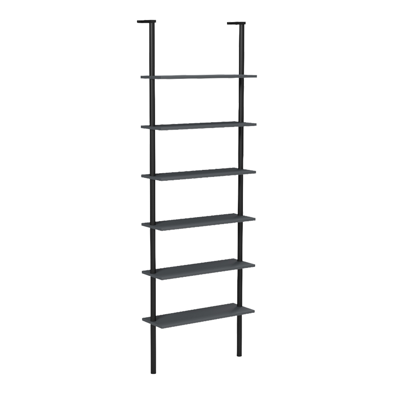 Bibliotekë muri Dimmo pakoworld antracit-metal i zi 60x20x180cm