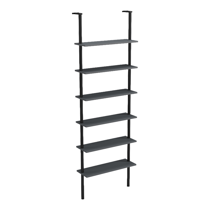 Bibliotekë muri Dimmo pakoworld antracit-metal i zi 60x20x180cm