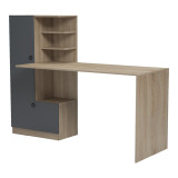Tavolinë pune me bibliotekë Felanbo pakoworld sonoma-antracit 160x60x125cm