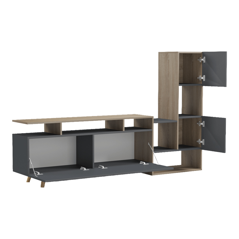Njësi TV Defry pakoworld sonoma-antracit 177.5x31.5x110cm