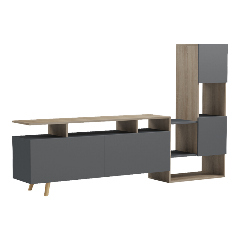 Njësi TV Defry pakoworld sonoma-antracit 177.5x31.5x110cm