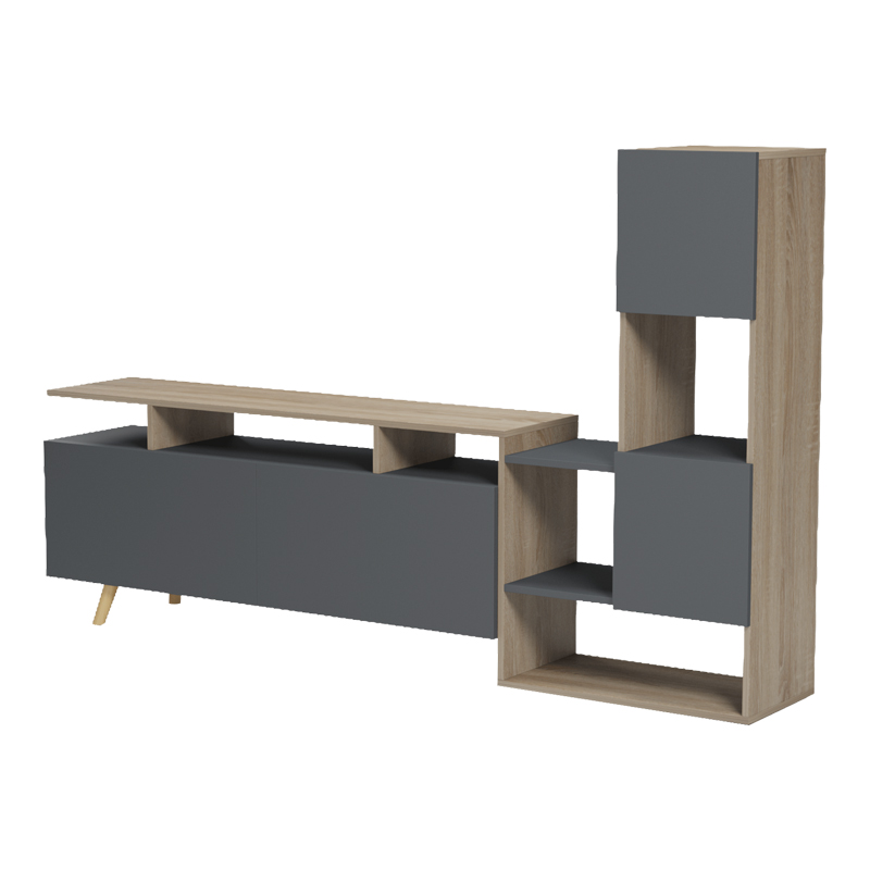 Njësi TV Defry pakoworld sonoma-antracit 177.5x31.5x110cm