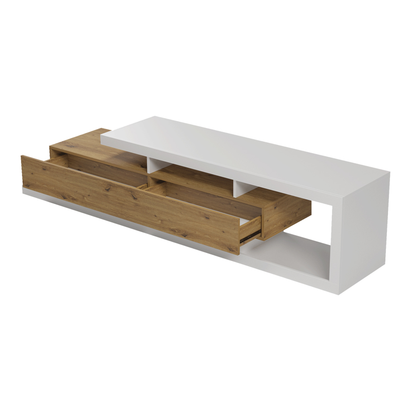 Stend TV Arbero pakoworld e bardhë-OAK 198x40x45cm