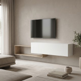 Stendë TV e montuar në mur Olande pakoworld sonoma-e bardhë 210x35x48cm