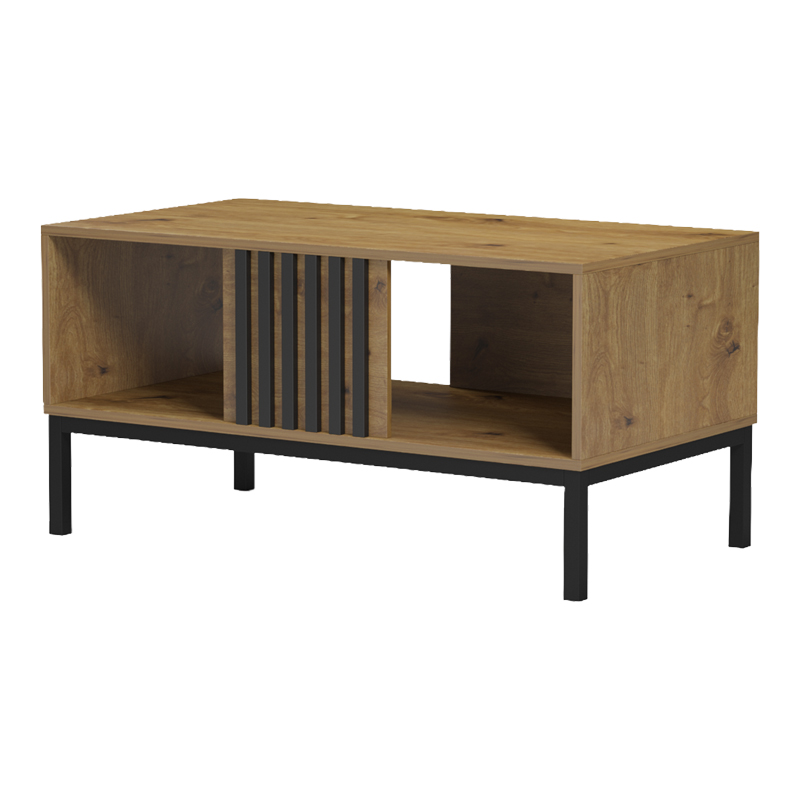 Tavolinë kafeje Delanka pakoworld OAK-e zezë 92x50x46cm