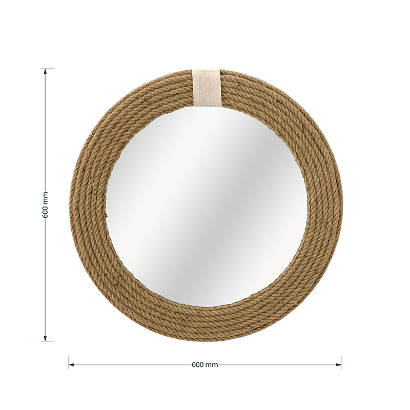 Pasqyrë Rope pakoworld natyrale 60x2x60cm