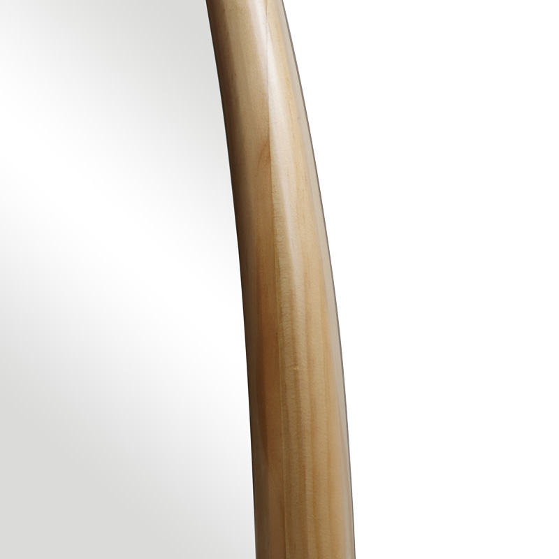 Pasqyrë ovale Marly pakoworld mdf në nuancë natyrale 50.5x4x127cm