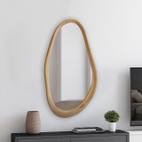 Pasqyrë ovale Baloa pakoworld mdf në nuancë natyrale 44x4x80cm