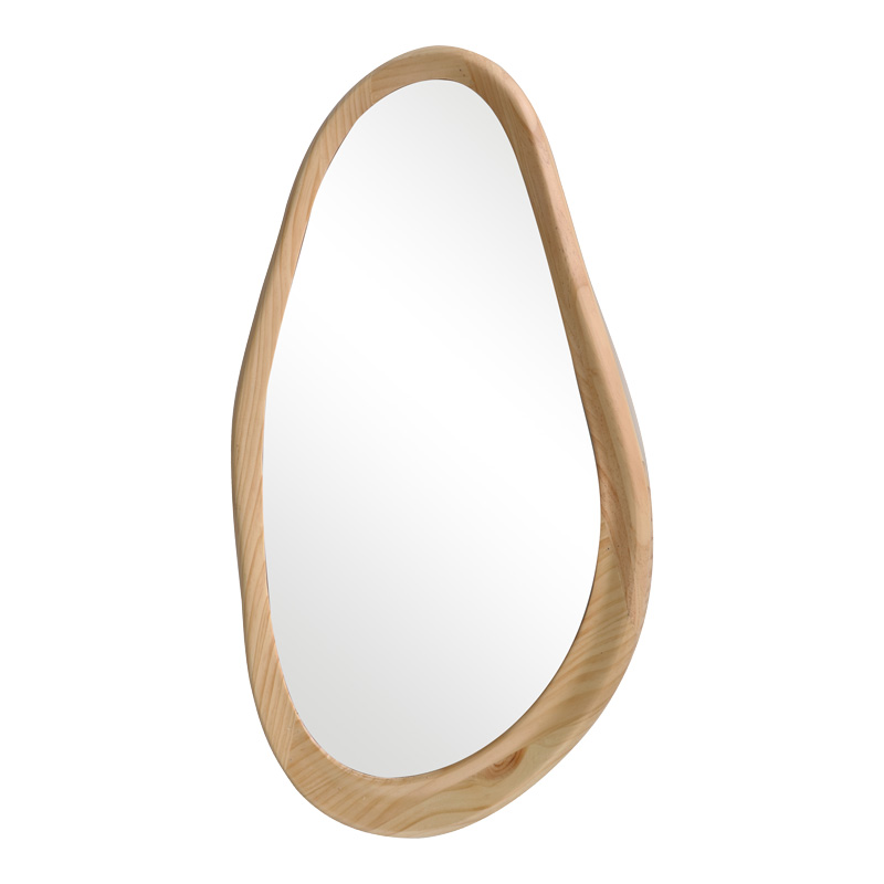 Pasqyrë ovale Baloa pakoworld mdf në nuancë natyrale 44x4x80cm