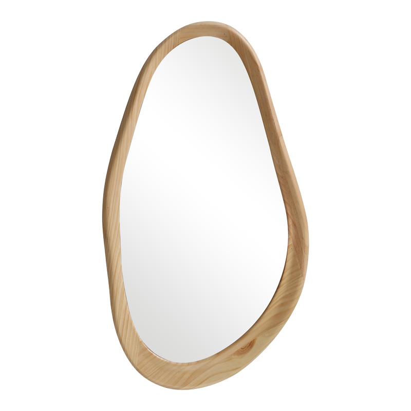 Pasqyrë ovale Baloa pakoworld mdf në nuancë natyrale 44x4x80cm