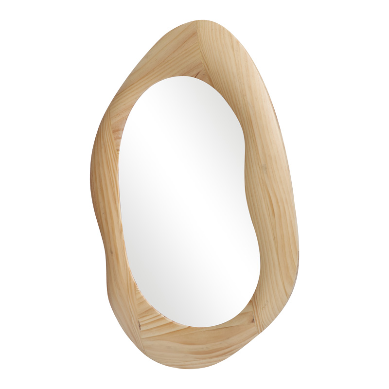 Pasqyrë ovale Enola pakoworld mdf në nuancë natyrale 54x2.5x80cm