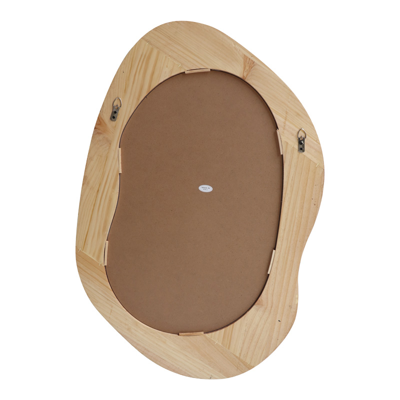 Pasqyrë ovale Enola pakoworld mdf në nuancë natyrale 54x2.5x80cm