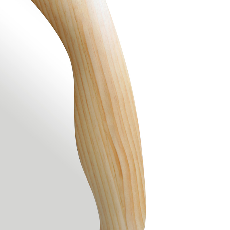 Pasqyrë ovale Enola pakoworld mdf në nuancë natyrale 54x2.5x80cm