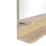 Pasqyrë me raft Mensola pakoworld mdf në nuancë natyrale 45.7x12.7x76.2cm