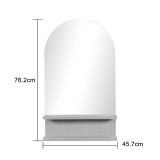 Pasqyrë me raft Mensola pakoworld mdf në nuancë natyrale 45.7x12.7x76.2cm