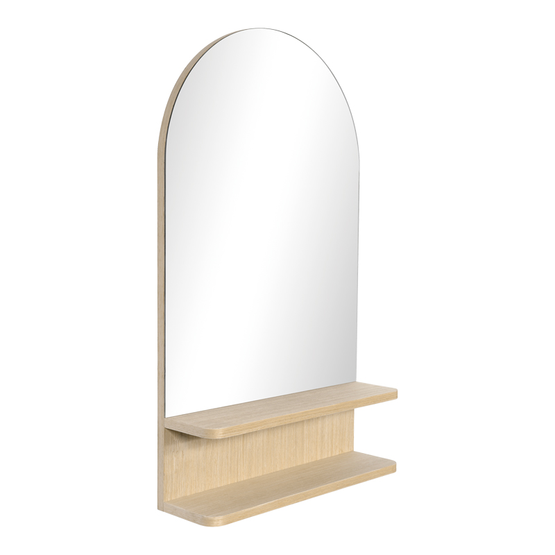 Pasqyrë me raft Mensola pakoworld mdf në nuancë natyrale 45.7x12.7x76.2cm