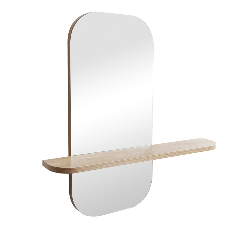 Pasqyrë Lunaria pakoworld MDF me përfundim natyral 60x11.5x60cm
