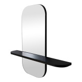 pasqyrë Lunaria pakoworld e zezë MDF 60x11.5x60cm