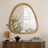 Pasqyrë Ione pakoworld MDF ngjyrë natyrale 60x2.5x61cm