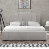 Krevat dopio Tatiana pakoworld pëlhurë gri e lehtë me magazinim 160x200cm