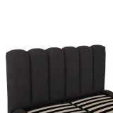 Krevat Nuvem pakoworld, pëlhurë bukle antracit, me hapësirë magazinimi 160x200cm