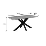 Tavolinë Gilman pakoworld MDF në ngjyrë SONOMA-e zezë 150x90x75cm