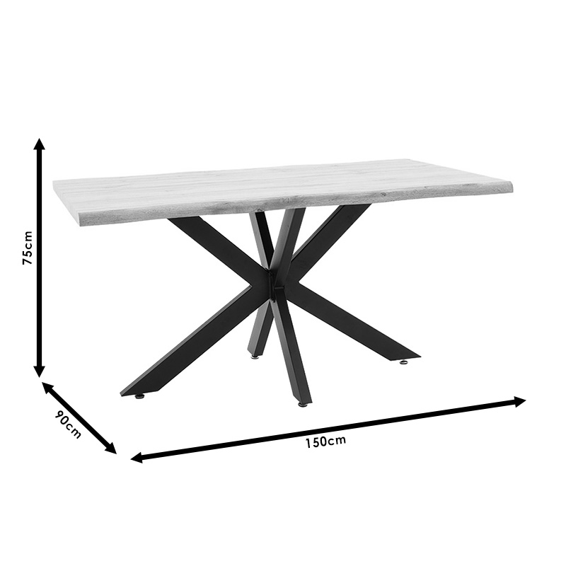 Tavolinë Gilman pakoworld MDF në ngjyrë SONOMA-e zezë 150x90x75cm