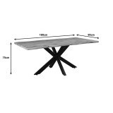 Tavolinë Gilman pakoworld MDF në ngjyrë SONOMA-e zezë 180x90x75cm.