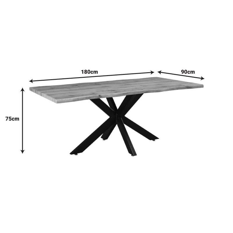 Tavolinë Gilman pakoworld MDF në ngjyrë SONOMA-e zezë 180x90x75cm.