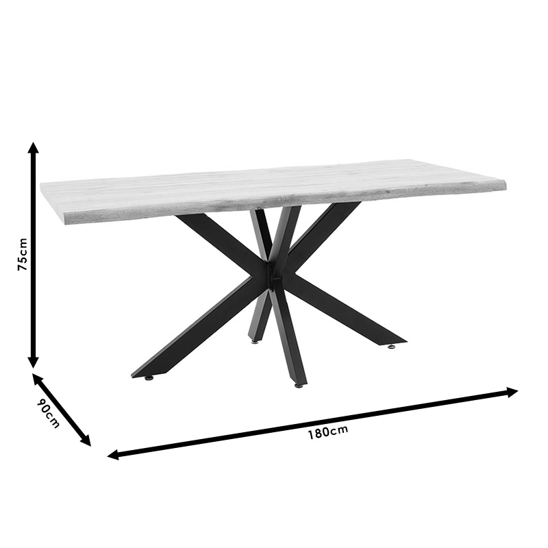 Tavolinë Gilman pakoworld MDF në ngjyrë SONOMA-e zezë 180x90x75cm.