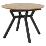 Tavolinë e zgjerueshme Frances pakoworld MDF në ngjyrë sonoma-e zezë 100-140x100x75cm