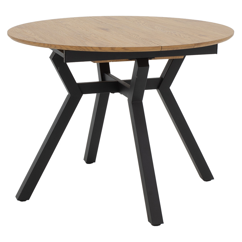 Tavolinë e zgjerueshme Frances pakoworld MDF në ngjyrë sonoma-e zezë 100-140x100x75cm