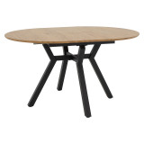 Tavolinë e zgjerueshme Frances pakoworld MDF në ngjyrë sonoma-e zezë 100-140x100x75cm
