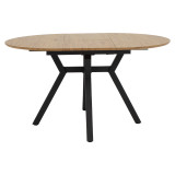 Tavolinë e zgjerueshme Frances pakoworld MDF në ngjyrë sonoma-e zezë 100-140x100x75cm