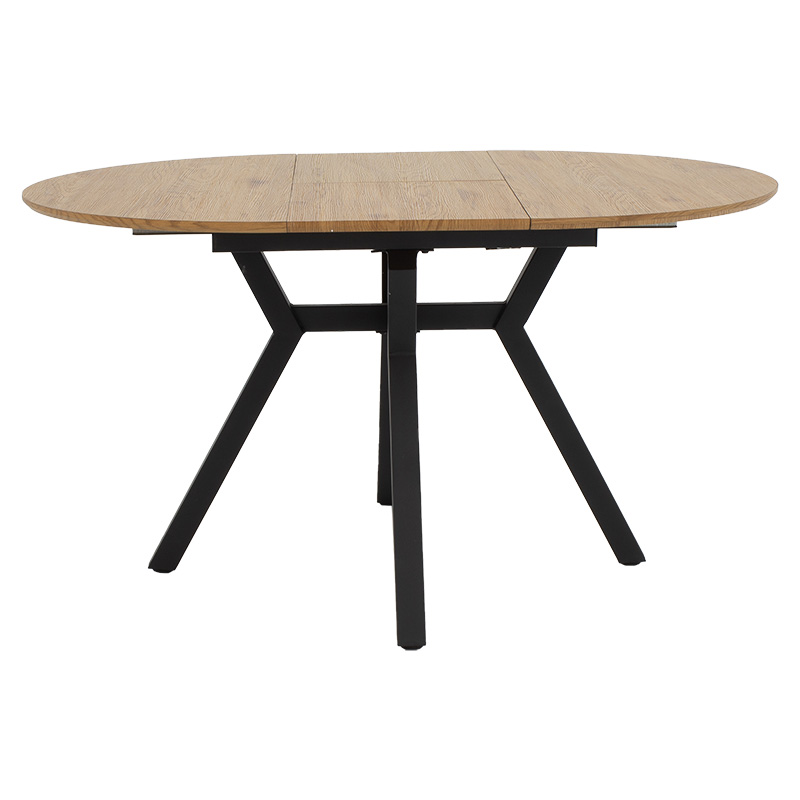 Tavolinë e zgjerueshme Frances pakoworld MDF në ngjyrë sonoma-e zezë 100-140x100x75cm