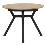 Tavolinë e zgjerueshme Frances pakoworld MDF në ngjyrë sonoma-e zezë 100-140x100x75cm