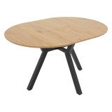 Tavolinë e zgjerueshme Frances pakoworld MDF në ngjyrë sonoma-e zezë 100-140x100x75cm