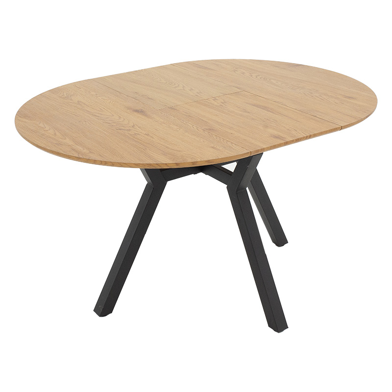 Tavolinë e zgjerueshme Frances pakoworld MDF në ngjyrë sonoma-e zezë 100-140x100x75cm