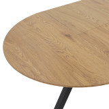 Tavolinë e zgjerueshme Frances pakoworld MDF në ngjyrë sonoma-e zezë 100-140x100x75cm