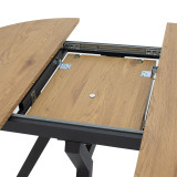 Tavolinë e zgjerueshme Frances pakoworld MDF në ngjyrë sonoma-e zezë 100-140x100x75cm