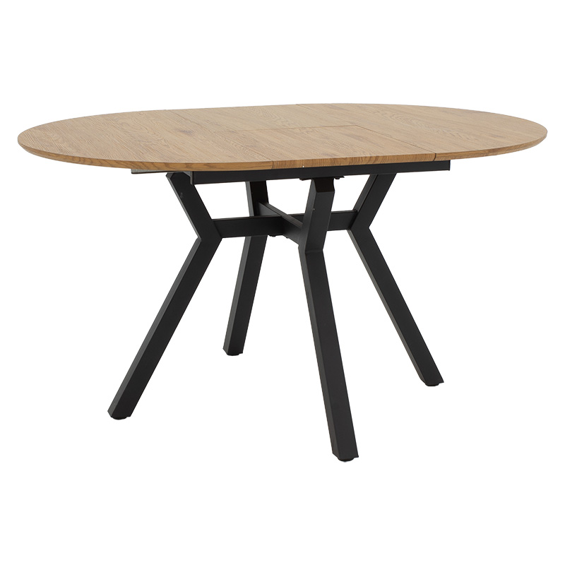 Tavolinë e zgjerueshme Frances pakoworld MDF në ngjyrë sonoma-e zezë 100-140x100x75cm
