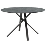 Tavolinë ngrënieje Cerco pakoworld MDF e zezë D120x75cm