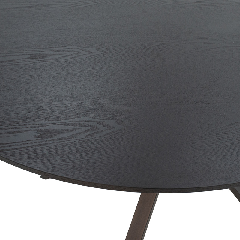 Tavolinë ngrënieje Cerco pakoworld MDF e zezë D120x75cm