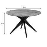 Tavolinë Toda pakoworld mdf në nuancë SONOMA me këmbë metalike të zeza Φ120x75cm