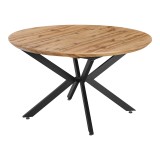 Tavolinë e zgjerueshme Edina pakoworld mdf në ngjyrë SONOMA me këmbë metalike të zeza 130-170x130x75cm