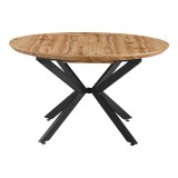 Tavolinë e zgjerueshme Edina pakoworld mdf në ngjyrë SONOMA me këmbë metalike të zeza 130-170x130x75cm