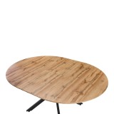 Tavolinë e zgjerueshme Edina pakoworld mdf në ngjyrë SONOMA me këmbë metalike të zeza 130-170x130x75cm